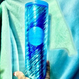 Starbucks Ribbon Icicle Blue Cold Tumbler Collection Cup 16oz New